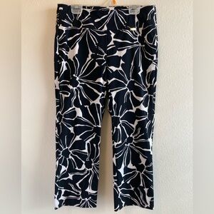 INC International Concepts Black & White Floral Cropped Pants